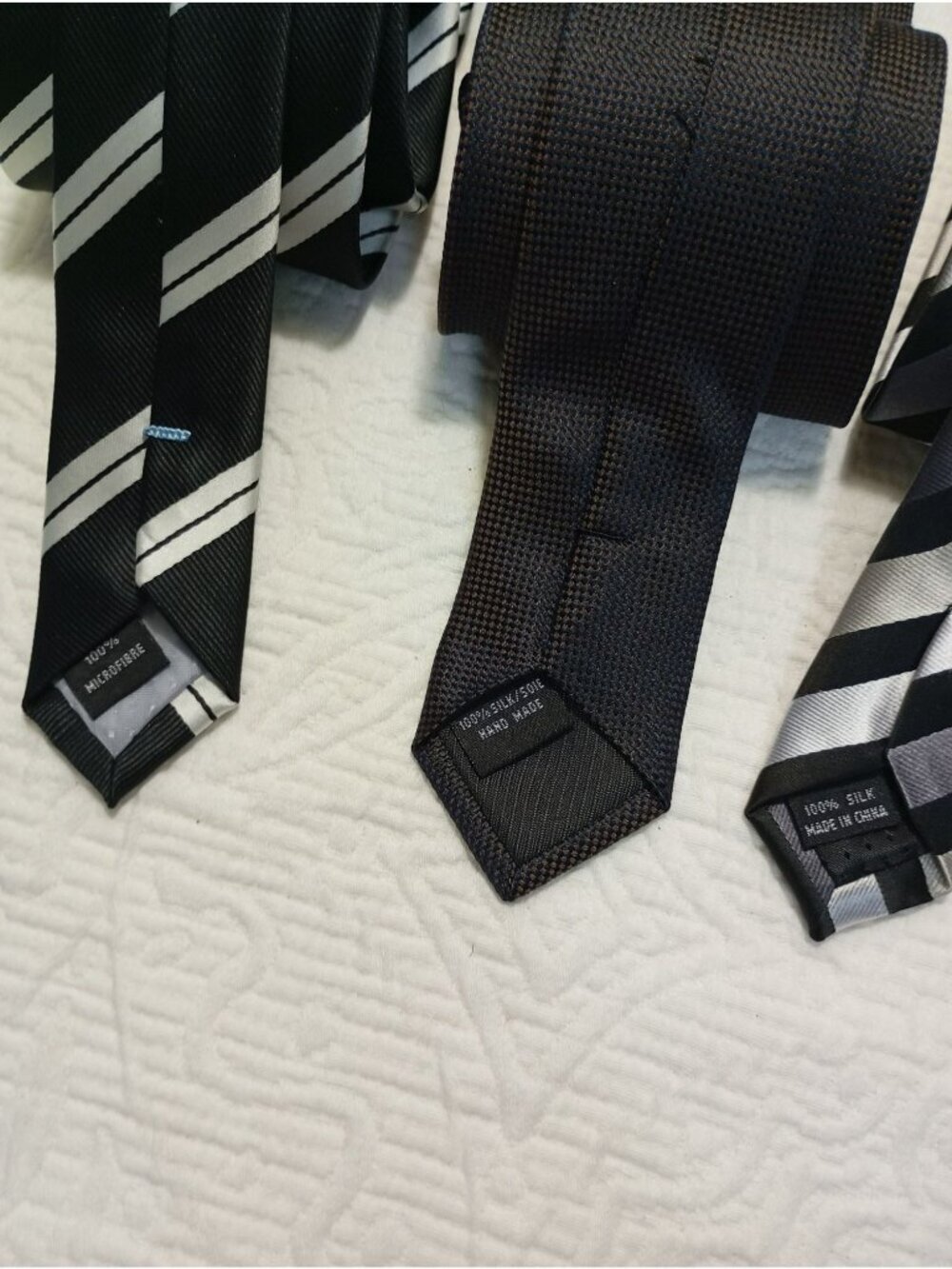 Of Pack 3 Ties Puccini Cavallieri Jeffrey Banks Designs Silk & Microfiber Blend - Picture 3 of 4